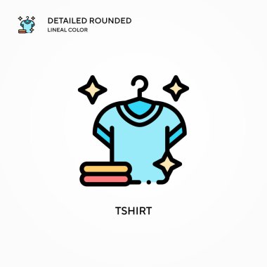 Tshirt vektör simgesi. Modern vektör illüstrasyon kavramları. Düzenlemesi ve kişiselleştirmesi kolay.