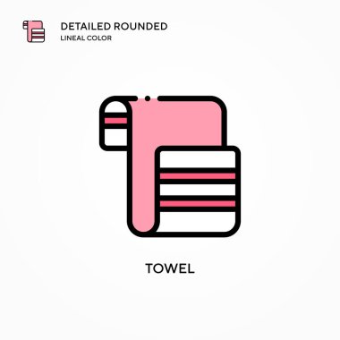 Havlu vektör simgesi. Modern vektör illüstrasyon kavramları. Düzenlemesi ve kişiselleştirmesi kolay.