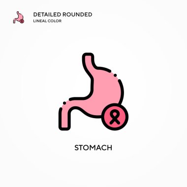 Mide vektör simgesi. Modern vektör illüstrasyon kavramları. Düzenlemesi ve kişiselleştirmesi kolay.