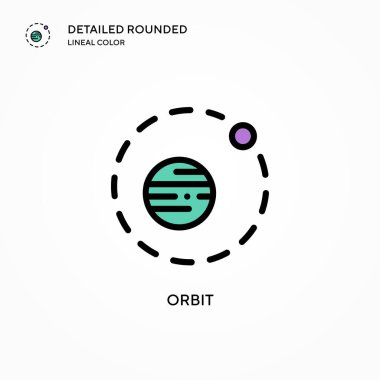 Yörünge vektör simgesi. Modern vektör illüstrasyon kavramları. Düzenlemesi ve kişiselleştirmesi kolay.
