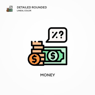 Para vektör simgesi. Modern vektör illüstrasyon kavramları. Düzenlemesi ve kişiselleştirmesi kolay.