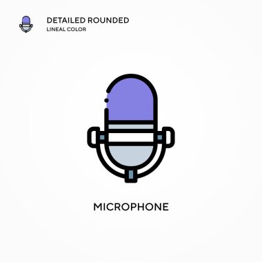 Mikrofon vektör simgesi. Modern vektör illüstrasyon kavramları. Düzenlemesi ve kişiselleştirmesi kolay.