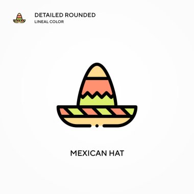 Meksika şapka vektör simgesi. Modern vektör illüstrasyon kavramları. Düzenlemesi ve kişiselleştirmesi kolay.