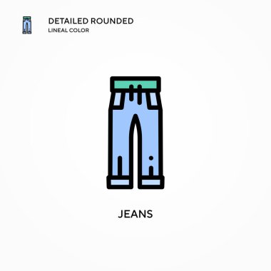 Kot pantolon vektör ikonu. Modern vektör illüstrasyon kavramları. Düzenlemesi ve kişiselleştirmesi kolay.