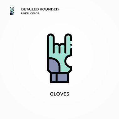 Eldiven vektör simgesi. Modern vektör illüstrasyon kavramları. Düzenlemesi ve kişiselleştirmesi kolay.