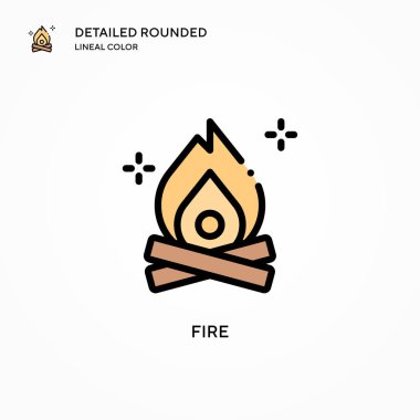 Vektör simgesini ateşle. Modern vektör illüstrasyon kavramları. Düzenlemesi ve kişiselleştirmesi kolay.