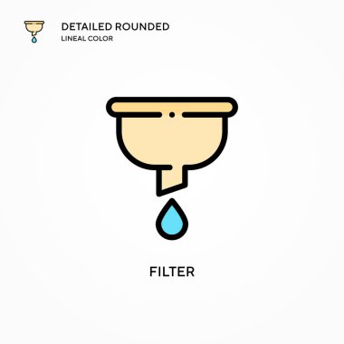 Filtre vektör simgesi. Modern vektör illüstrasyon kavramları. Düzenlemesi ve kişiselleştirmesi kolay.