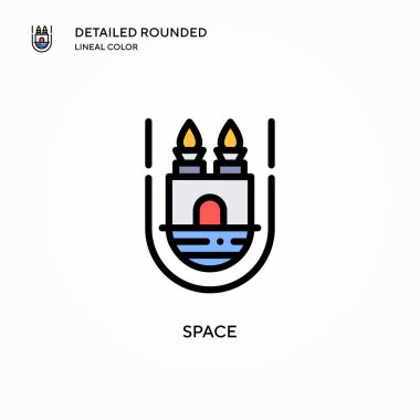 Uzay vektör simgesi. Modern vektör illüstrasyon kavramları. Düzenlemesi ve kişiselleştirmesi kolay.