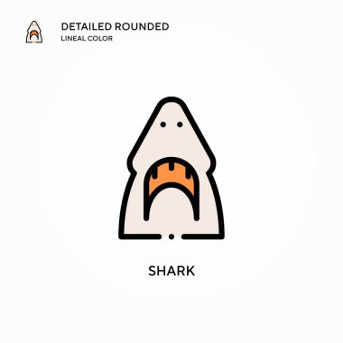 Köpekbalığı vektör simgesi. Modern vektör illüstrasyon kavramları. Düzenlemesi ve kişiselleştirmesi kolay.