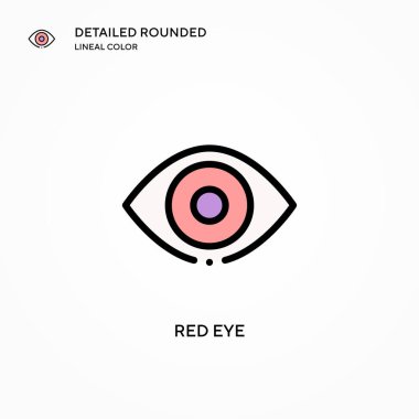 Kırmızı göz vektör simgesi. Modern vektör illüstrasyon kavramları. Düzenlemesi ve kişiselleştirmesi kolay.
