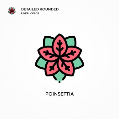 Poinsettia vektör simgesi. Modern vektör illüstrasyon kavramları. Düzenlemesi ve kişiselleştirmesi kolay.