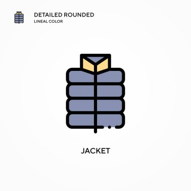 Ceket vektör simgesi. Modern vektör illüstrasyon kavramları. Düzenlemesi ve kişiselleştirmesi kolay.