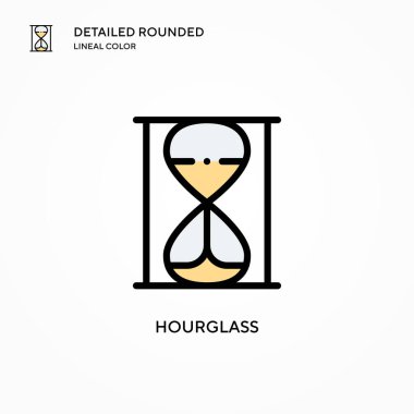 Kum saati vektör simgesi. Modern vektör illüstrasyon kavramları. Düzenlemesi ve kişiselleştirmesi kolay.