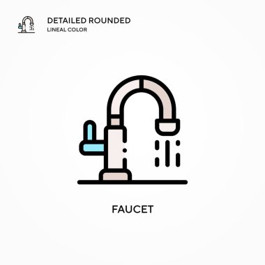 Musluk vektör simgesi. Modern vektör illüstrasyon kavramları. Düzenlemesi ve kişiselleştirmesi kolay.