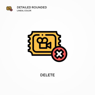 Vektör simgesini sil. Modern vektör illüstrasyon kavramları. Düzenlemesi ve kişiselleştirmesi kolay.