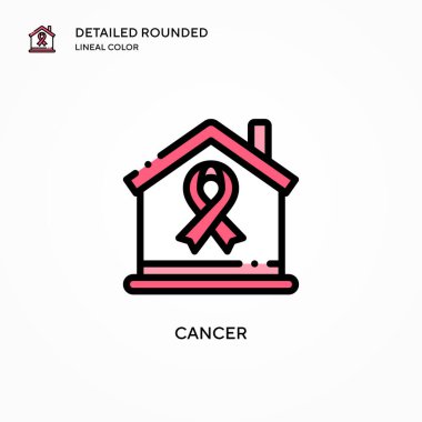 Kanser vektör ikonu. Modern vektör illüstrasyon kavramları. Düzenlemesi ve kişiselleştirmesi kolay.