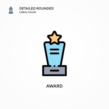 Ödül vektör ikonu. Modern vektör illüstrasyon kavramları. Düzenlemesi ve kişiselleştirmesi kolay.