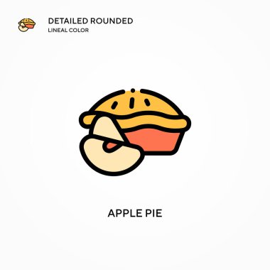 Elmalı turta ikonu. Modern vektör illüstrasyon kavramları. Düzenlemesi ve kişiselleştirmesi kolay.