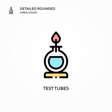 Test tüpleri vektör simgesi. Modern vektör illüstrasyon kavramları. Düzenlemesi ve kişiselleştirmesi kolay.