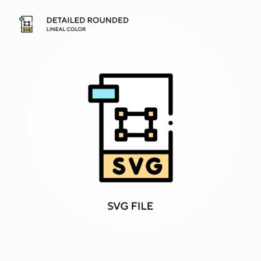 Svg dosya vektör simgesi. Modern vektör illüstrasyon kavramları. Düzenlemesi ve kişiselleştirmesi kolay.