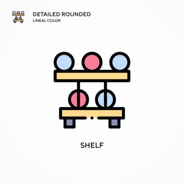 Shelf vektör simgesi. Modern vektör illüstrasyon kavramları. Düzenlemesi ve kişiselleştirmesi kolay.