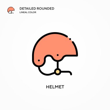 Miğfer vektör simgesi. Modern vektör illüstrasyon kavramları. Düzenlemesi ve kişiselleştirmesi kolay.