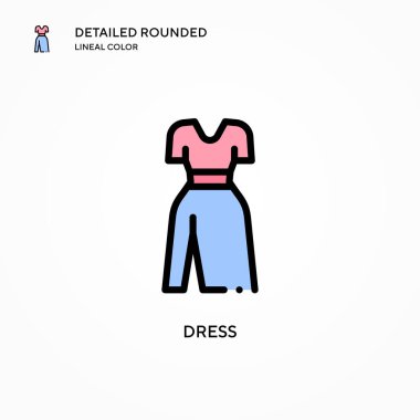 Vektör simgesini giyin. Modern vektör illüstrasyon kavramları. Düzenlemesi ve kişiselleştirmesi kolay.