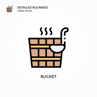 Kova vektör simgesi. Modern vektör illüstrasyon kavramları. Düzenlemesi ve kişiselleştirmesi kolay.