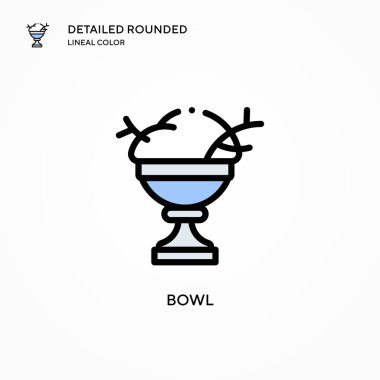 Bowl vektör simgesi. Modern vektör illüstrasyon kavramları. Düzenlemesi ve kişiselleştirmesi kolay.