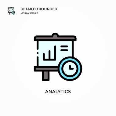 Analitik vektör simgesi. Modern vektör illüstrasyon kavramları. Düzenlemesi ve kişiselleştirmesi kolay.