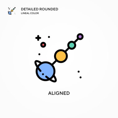 Hizalanmış vektör simgesi. Modern vektör illüstrasyon kavramları. Düzenlemesi ve kişiselleştirmesi kolay.