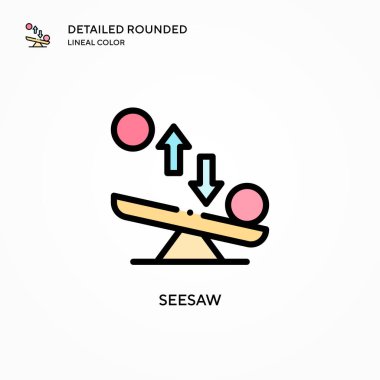 Tahterevalli vektör simgesi. Modern vektör illüstrasyon kavramları. Düzenlemesi ve kişiselleştirmesi kolay.