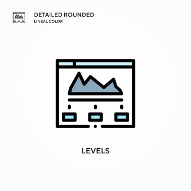 Seviye vektör simgesi. Modern vektör illüstrasyon kavramları. Düzenlemesi ve kişiselleştirmesi kolay.