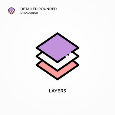 Katman vektör simgesi. Modern vektör illüstrasyon kavramları. Düzenlemesi ve kişiselleştirmesi kolay.