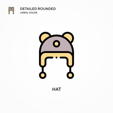 Şapka vektör simgesi. Modern vektör illüstrasyon kavramları. Düzenlemesi ve kişiselleştirmesi kolay.