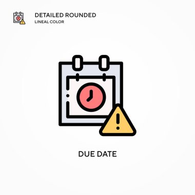 Bitiş tarihi vektör simgesi. Modern vektör illüstrasyon kavramları. Düzenlemesi ve kişiselleştirmesi kolay.