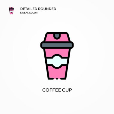 Kahve fincanı vektör ikonu. Modern vektör illüstrasyon kavramları. Düzenlemesi ve kişiselleştirmesi kolay.