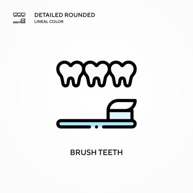Diş fırçası vektör simgesi. Modern vektör illüstrasyon kavramları. Düzenlemesi ve kişiselleştirmesi kolay.