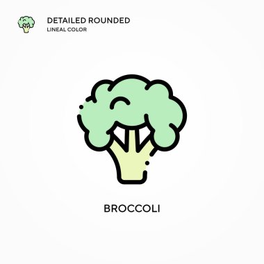 Brokoli vektör simgesi. Modern vektör illüstrasyon kavramları. Düzenlemesi ve kişiselleştirmesi kolay.