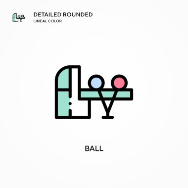 Top vektör simgesi. Modern vektör illüstrasyon kavramları. Düzenlemesi ve kişiselleştirmesi kolay.