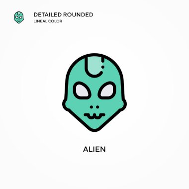 Uzaylı vektör simgesi. Modern vektör illüstrasyon kavramları. Düzenlemesi ve kişiselleştirmesi kolay.