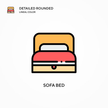 Koltuk yatak vektör simgesi. Modern vektör illüstrasyon kavramları. Düzenlemesi ve kişiselleştirmesi kolay.