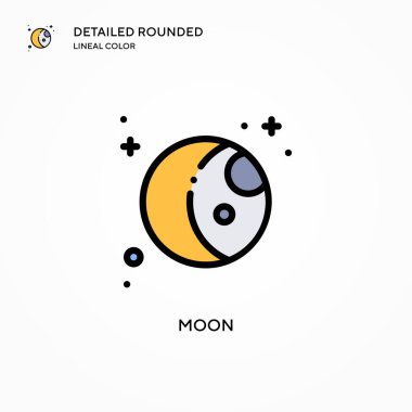 Ay vektör simgesi. Modern vektör illüstrasyon kavramları. Düzenlemesi ve kişiselleştirmesi kolay.
