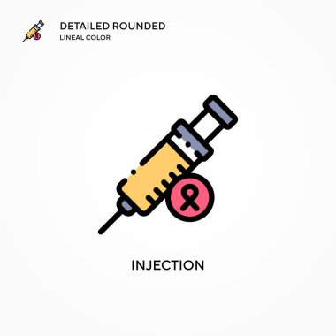 Enjeksiyon vektör simgesi. Modern vektör illüstrasyon kavramları. Düzenlemesi ve kişiselleştirmesi kolay.
