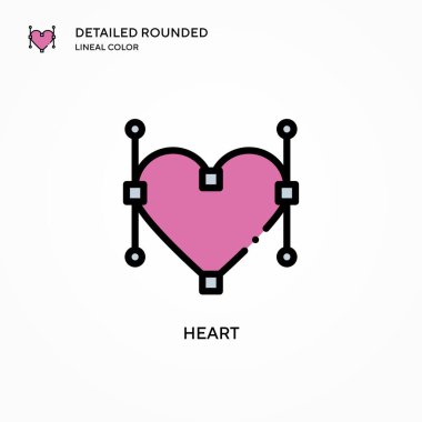 Kalp vektör simgesi. Modern vektör illüstrasyon kavramları. Düzenlemesi ve kişiselleştirmesi kolay.