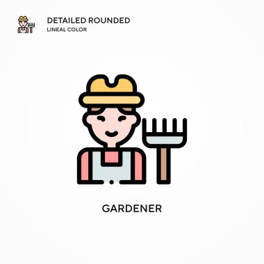 Bahçıvan vektör simgesi. Modern vektör illüstrasyon kavramları. Düzenlemesi ve kişiselleştirmesi kolay.