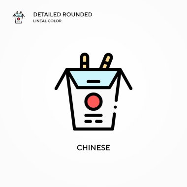 Çin vektör simgesi. Modern vektör illüstrasyon kavramları. Düzenlemesi ve kişiselleştirmesi kolay.