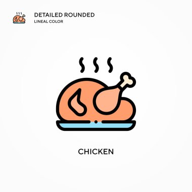 Tavuk vektör simgesi. Modern vektör illüstrasyon kavramları. Düzenlemesi ve kişiselleştirmesi kolay.