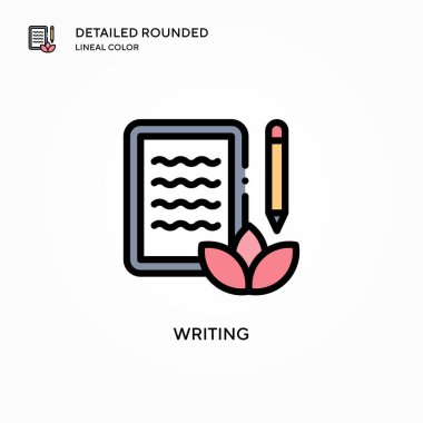 Vektör simgesi yazılıyor. Modern vektör illüstrasyon kavramları. Düzenlemesi ve kişiselleştirmesi kolay.