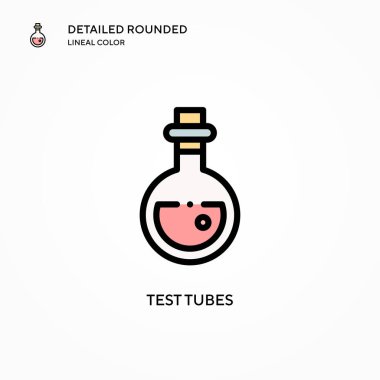 Test tüpleri vektör simgesi. Modern vektör illüstrasyon kavramları. Düzenlemesi ve kişiselleştirmesi kolay.